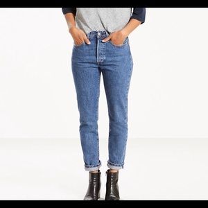 Levi 501 selvedge white oak skinny jeans